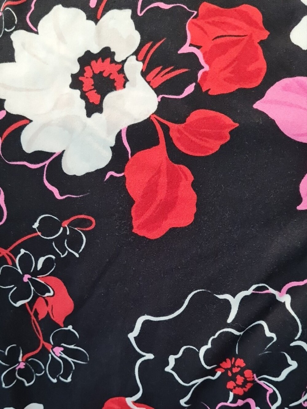 Floral Black Pink Red Two-Piece Pajama Set - Picture 11 of 12